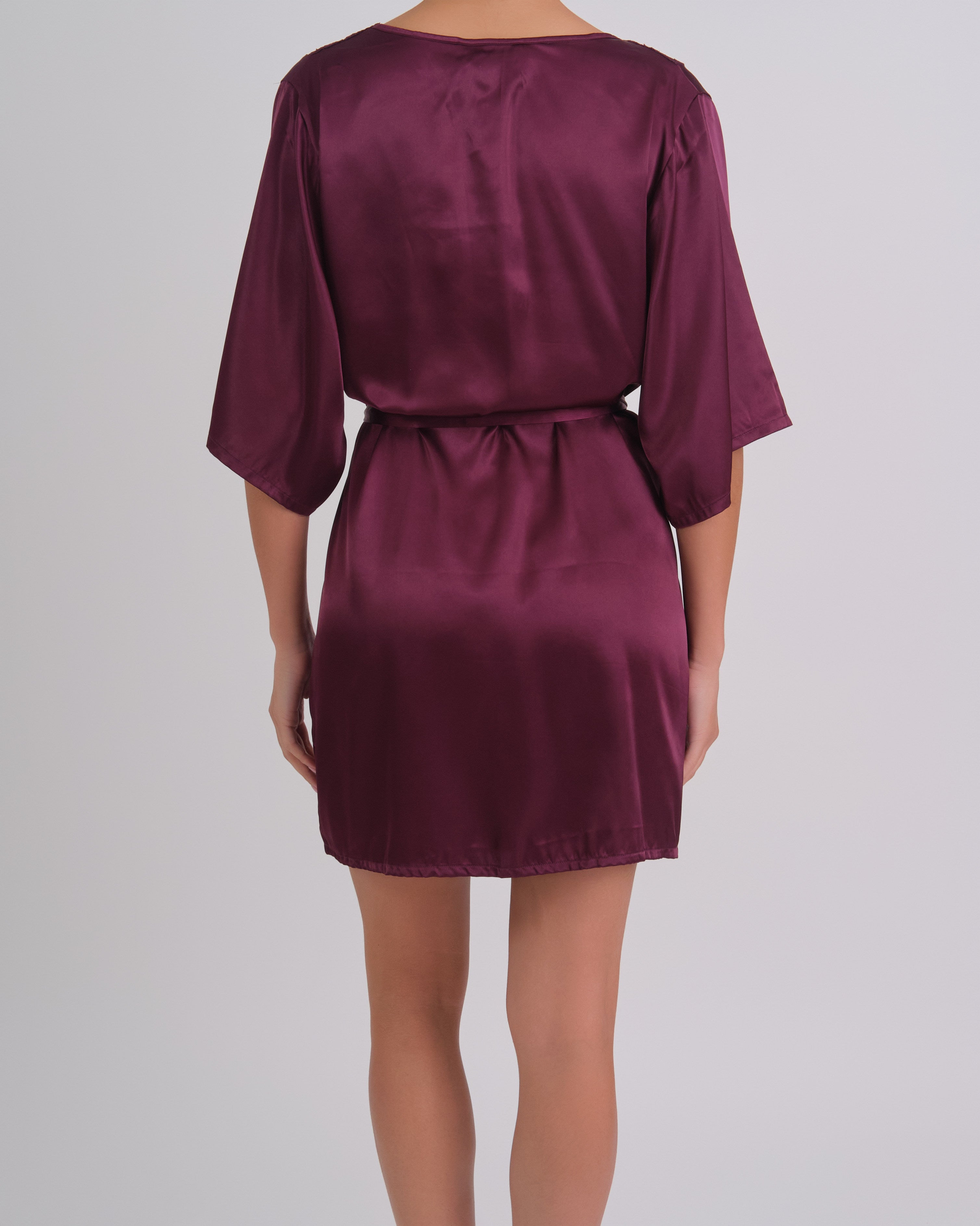 Lsi Kimono Soiree Lc Satin - Mid Length OPULENT PURPLE / S/M