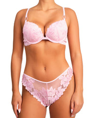 La Senza Sexy Gel Padding Plunge Lace Bra 34B / Light Pink