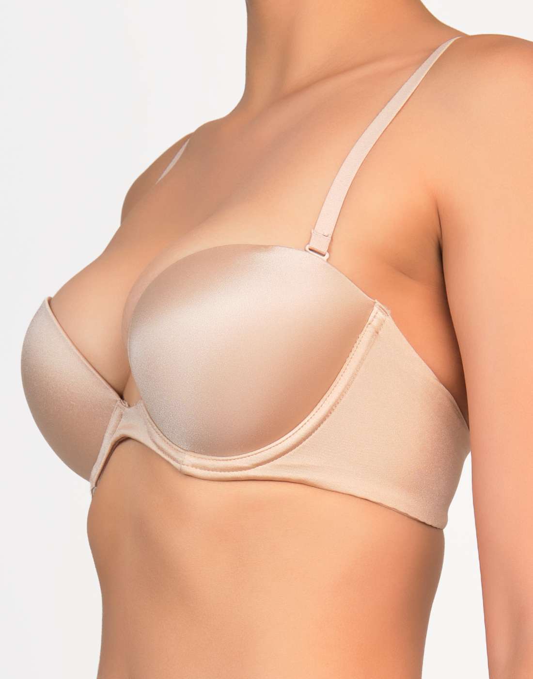 La Senza Strapless Pushup Plunge Bra Nude / 34B