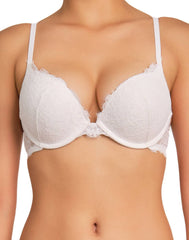 La Senza Sexy Double Pushup Plunge Lace Bra 34B / White