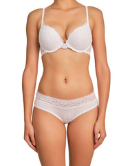 La Senza Sexy Double Pushup Plunge Lace Bra 34B / White