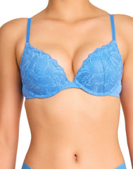 La Senza Obsession Pushup Plunge Lace Bra Dark Blue / 34B