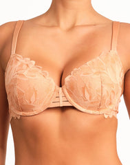 La Senza Sexy Lightly Lined Full Coverage Lace Bra 34C / Nude