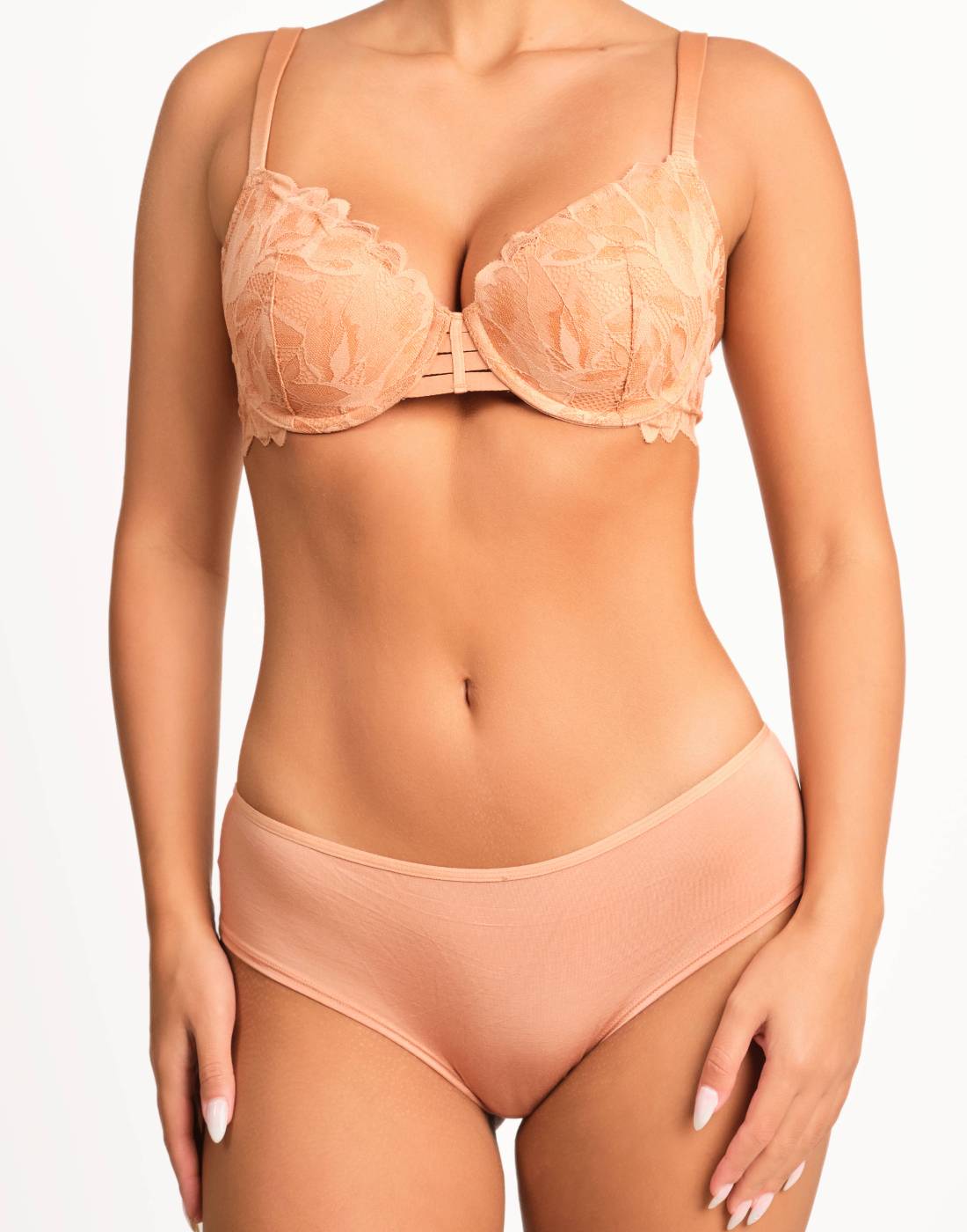 La Senza Sexy Lightly Lined Full Coverage Lace Bra 34C / Nude