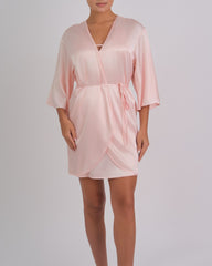 Robe Satin Tulip Hem And Flutter Sleeve 2X7D / S/M