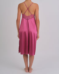 Slip Midi Length Stretch Satin W Sheer Luv Lc PG50 / MED