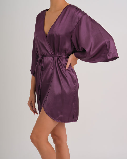 Robe Satin Tulip Hem And Flutter Sleeve OPPX / S/M