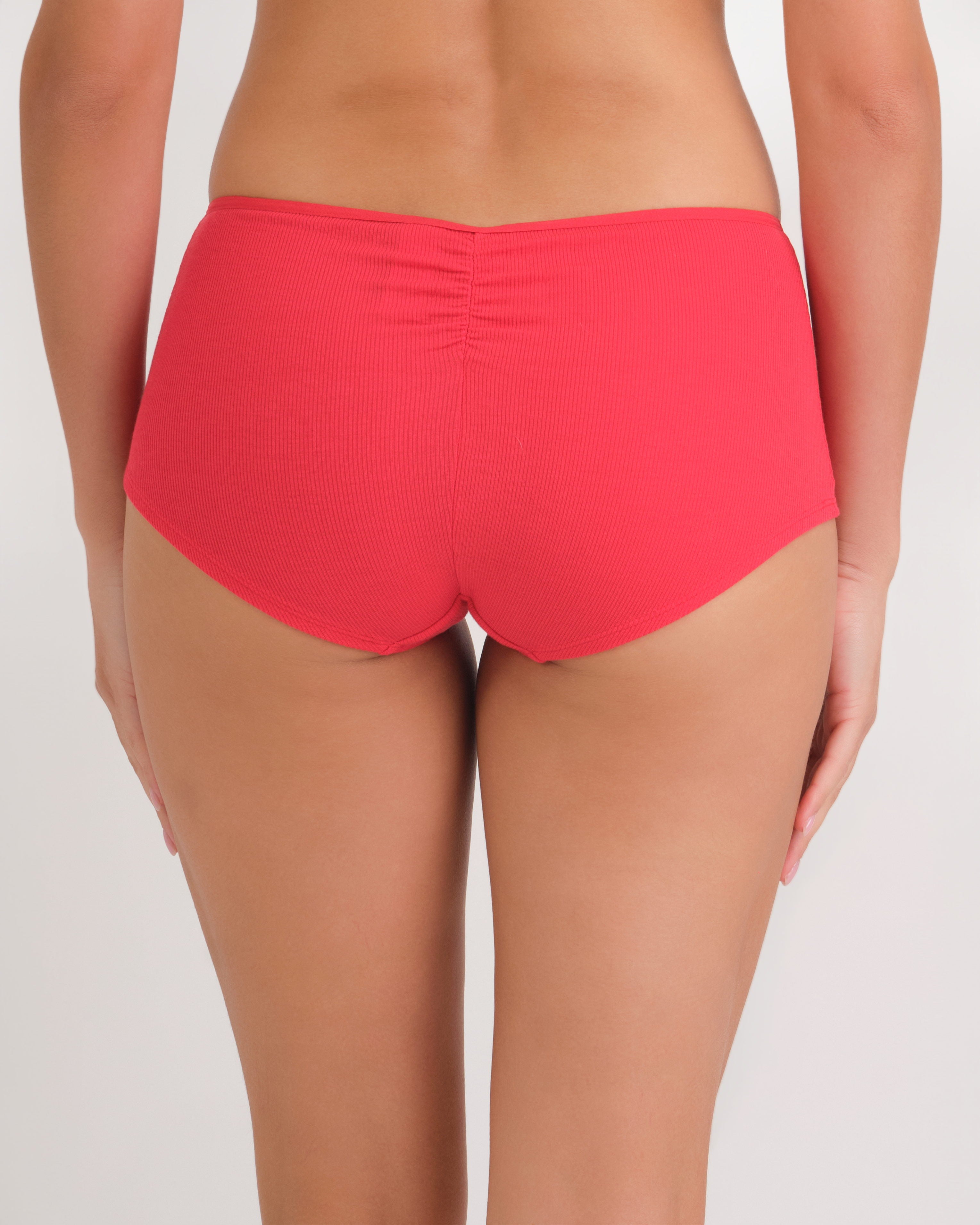 Us Boyshort Vwaist Rib W Bow 6S2D / MED