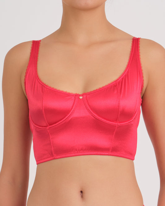 Ssnl Bra Top Unlined Balc Mirror Satin W Picot 6S2D / MED