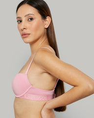 LOGO COTTON PLUNGE BRA MAKE ME BLUSH / 34A