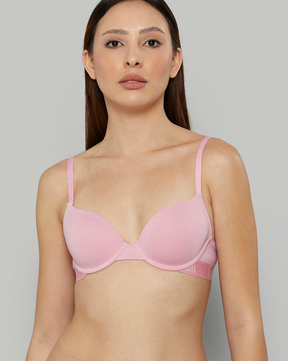 ESSENTIALS LOGO COTTON DEMI BRA MAKE ME BLUSH / 34A