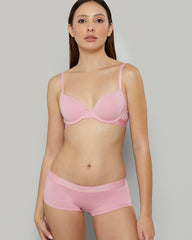 ESSENTIALS LOGO COTTON DEMI BRA MAKE ME BLUSH / 34A