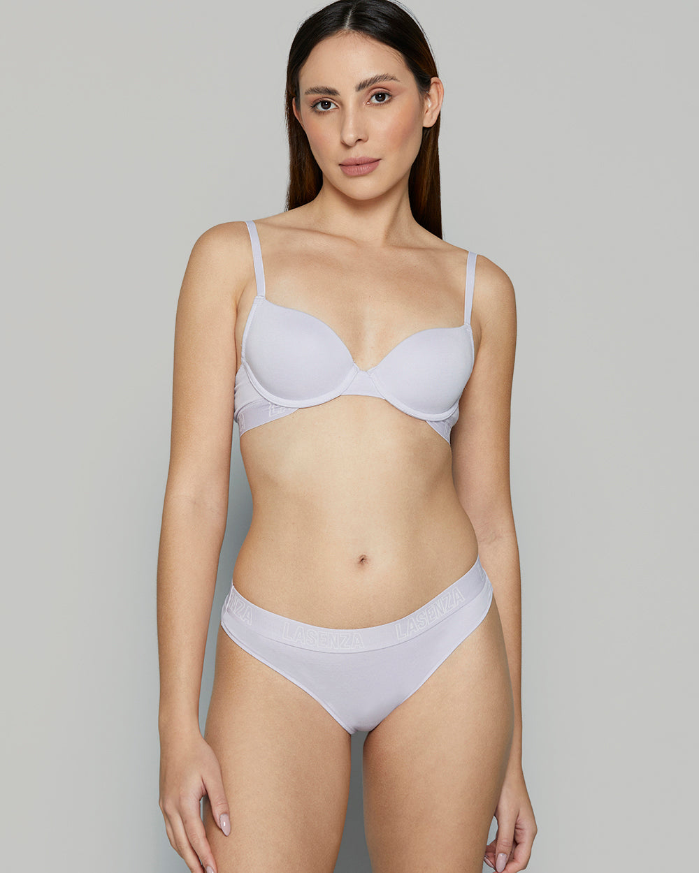 ESSENTIALS LL DEMI- KNOCKOUT LOGO CTN LAVENDER CAKE / 34A