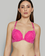 BS PU PL DECADENT LC CUP W STRAP DTL RASPBERRY ROSE / 34C