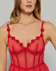 LA SENZA SEXY SLEEP UNCUPPED BABYDOLL RED / S