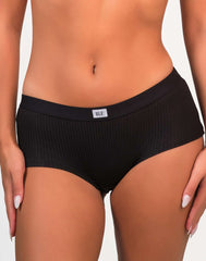 Isla & Evie Trendy Boyshort Panties Black / MED