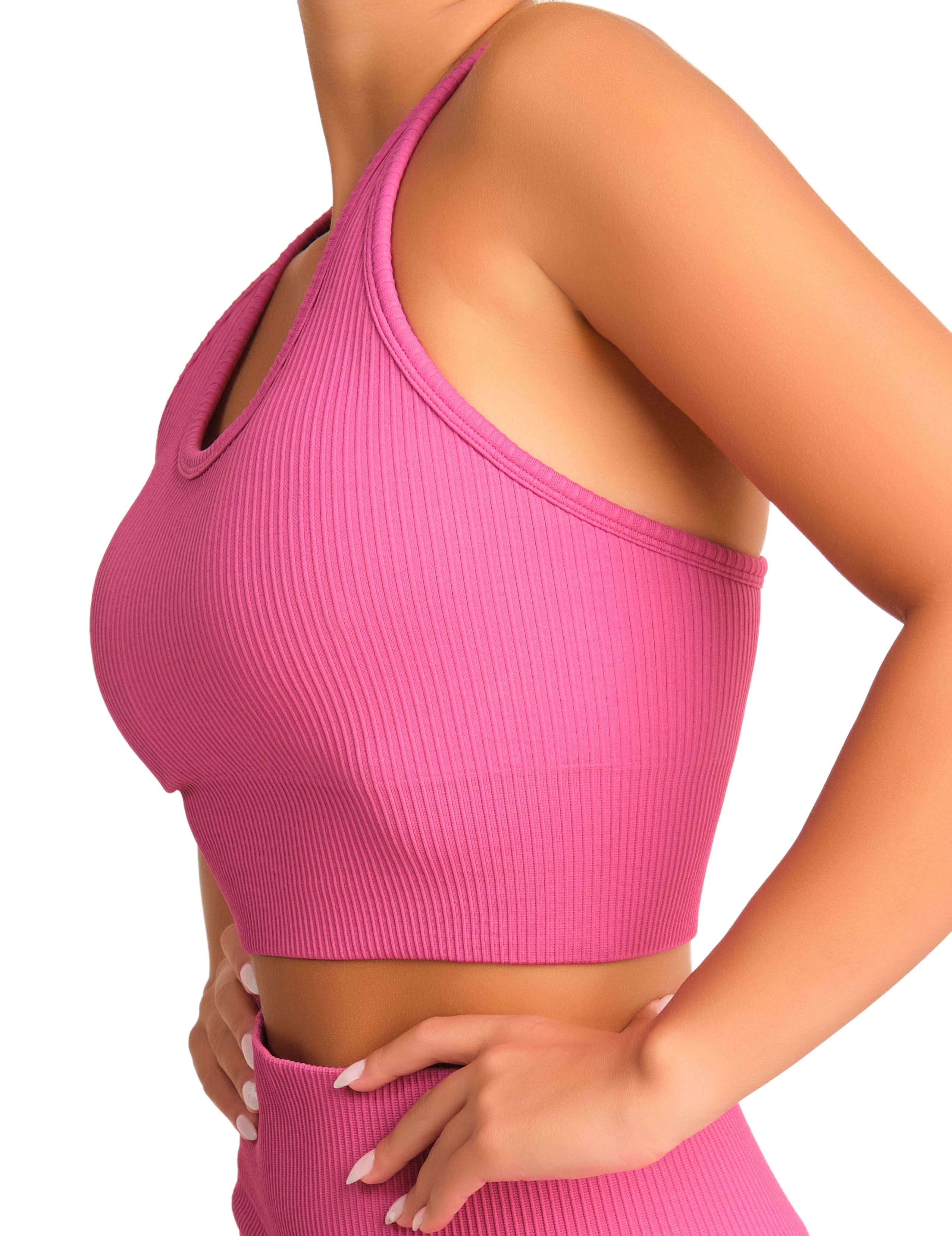 Isla & Evie Plunge Sports Bra Dark Pink / MED