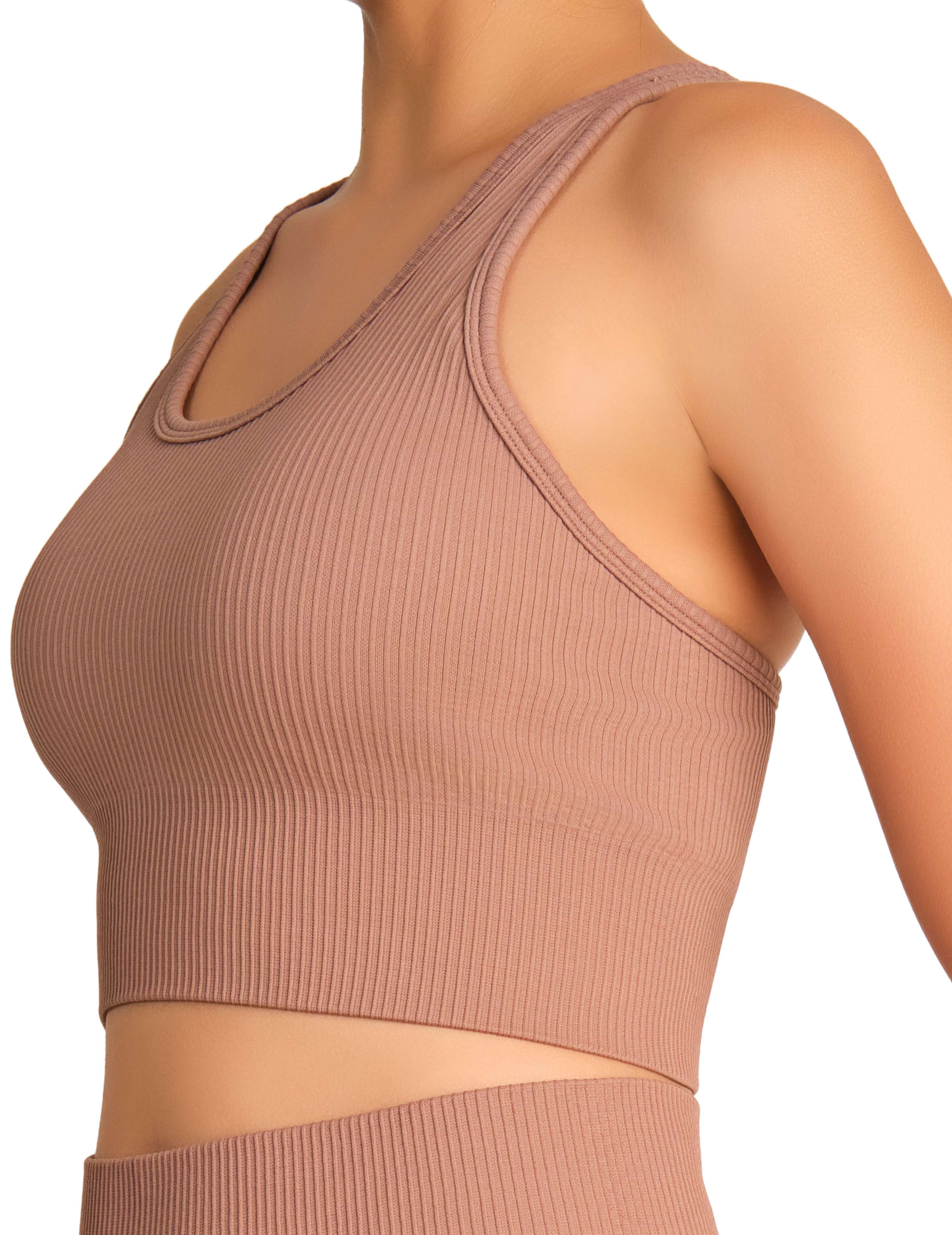 Isla & Evie Padded Sports Bra Brown / MED