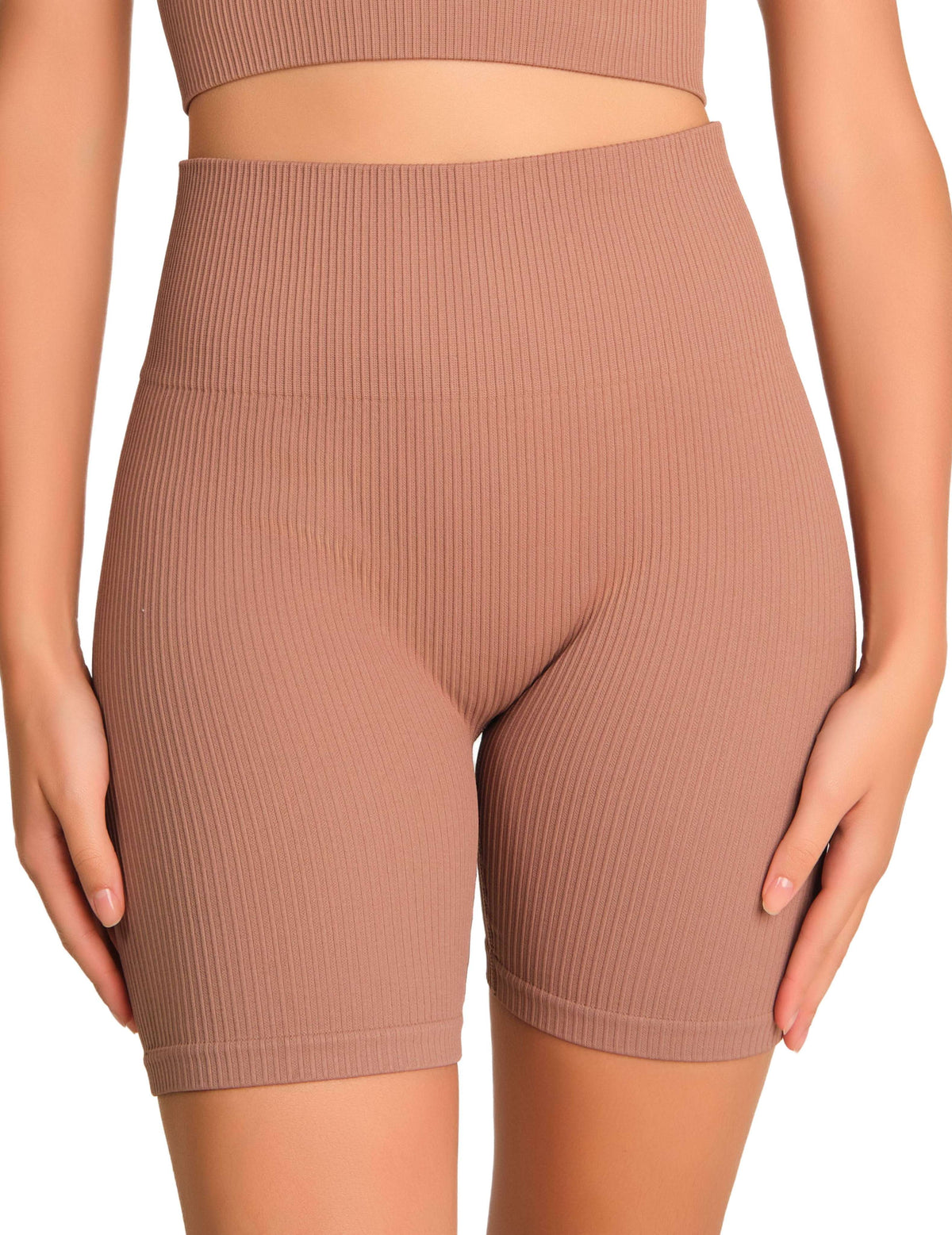 Isla & Evie Sport Cycling Shorts Brown / MED