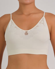 Boho Rib Non Padded Crop ECRU / MED