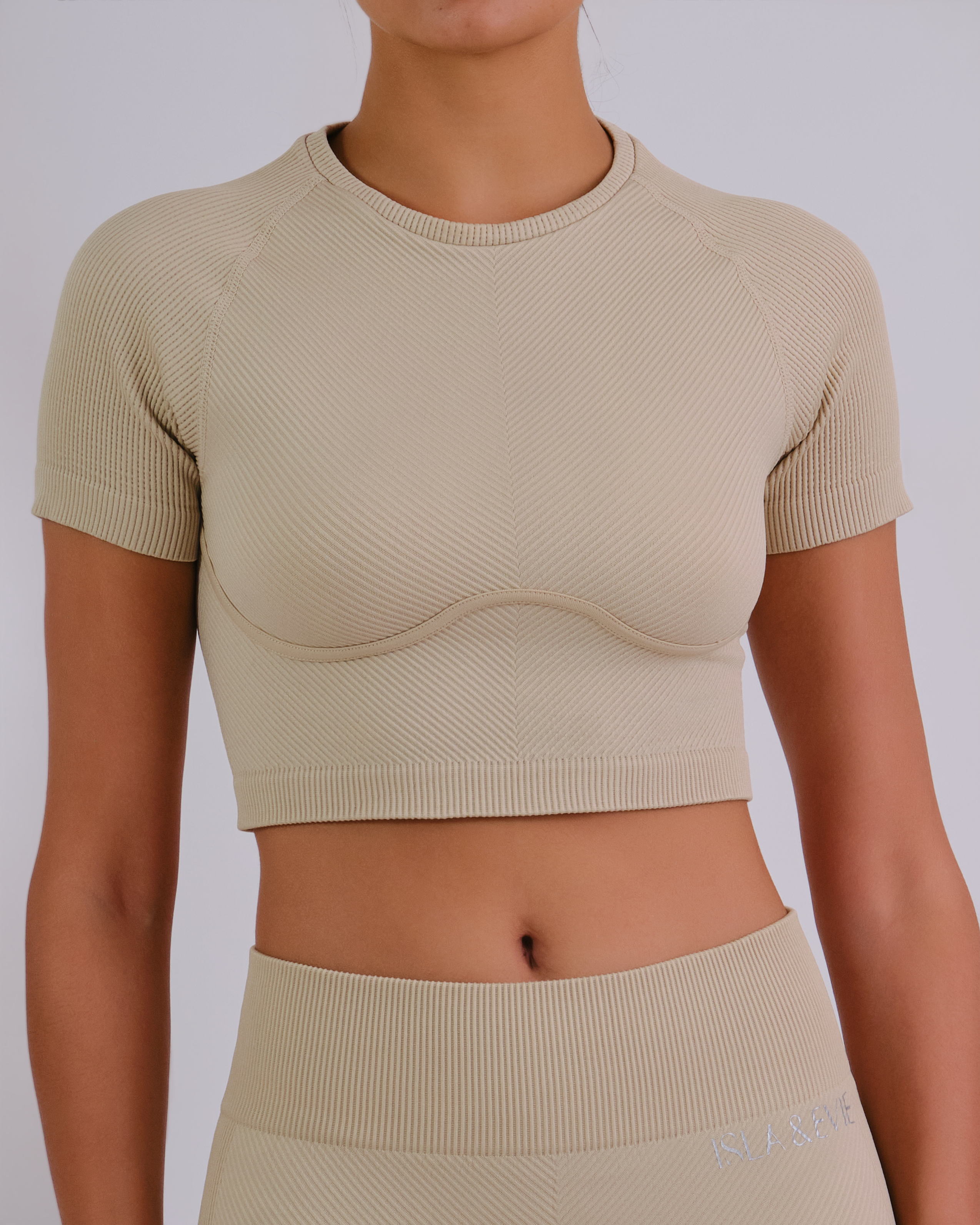 Rib Raglan Tee TAN / MED