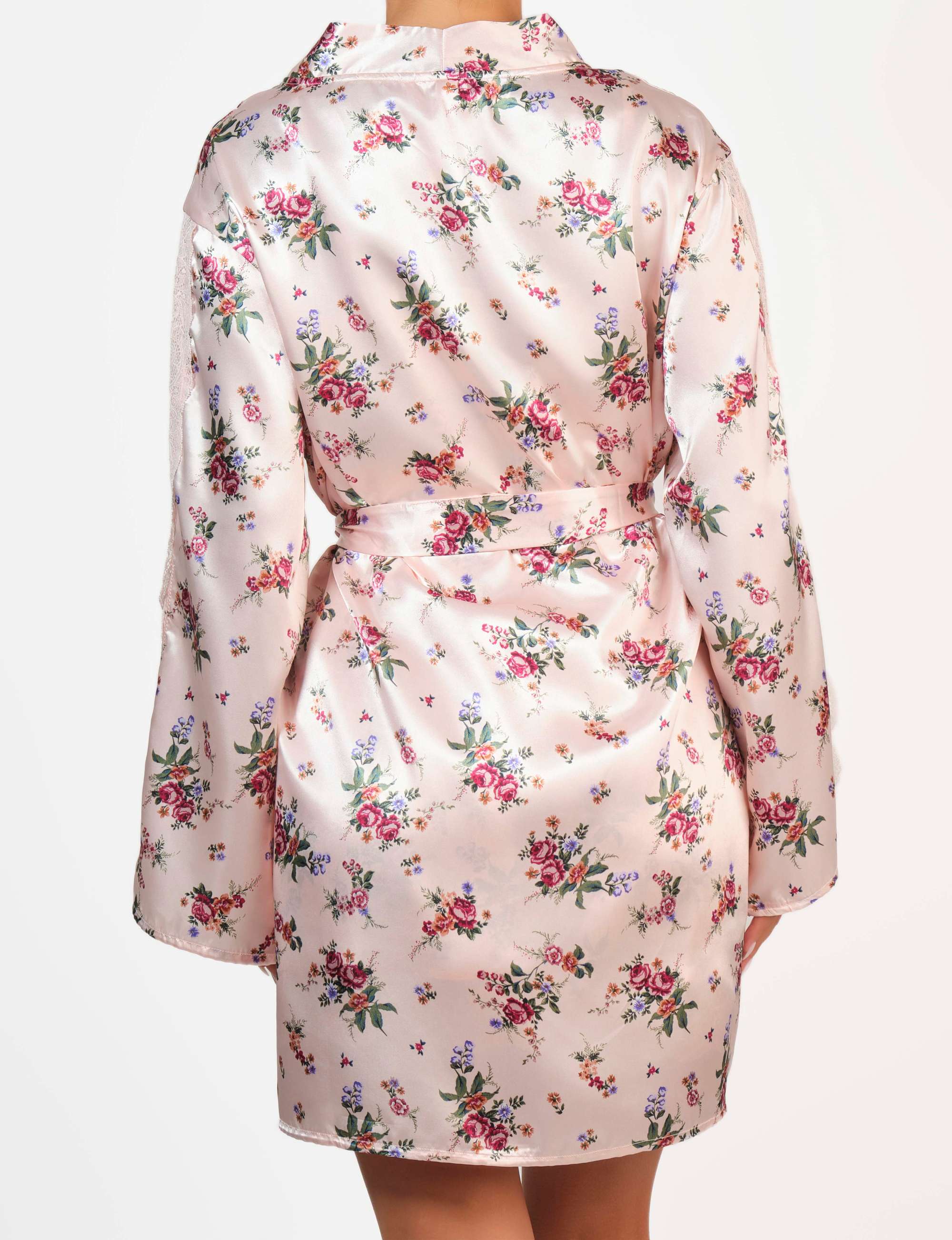 Isla & Evie Satin Robe Floral Print / MED