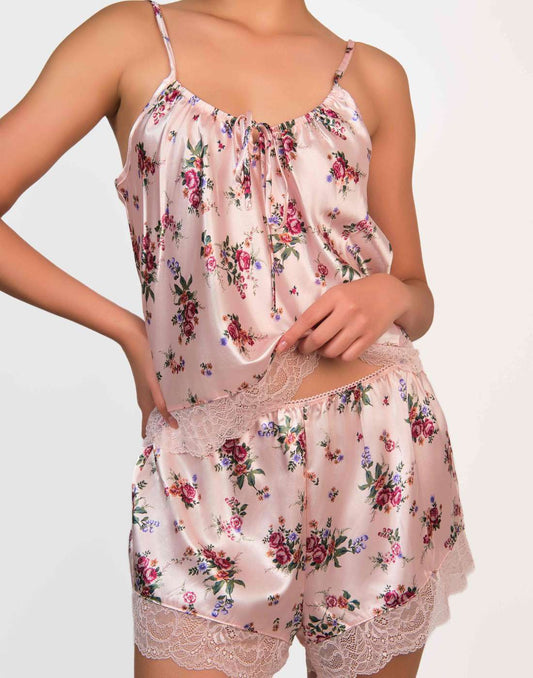 Isla & Evie Satin Cami MED / Floral Print