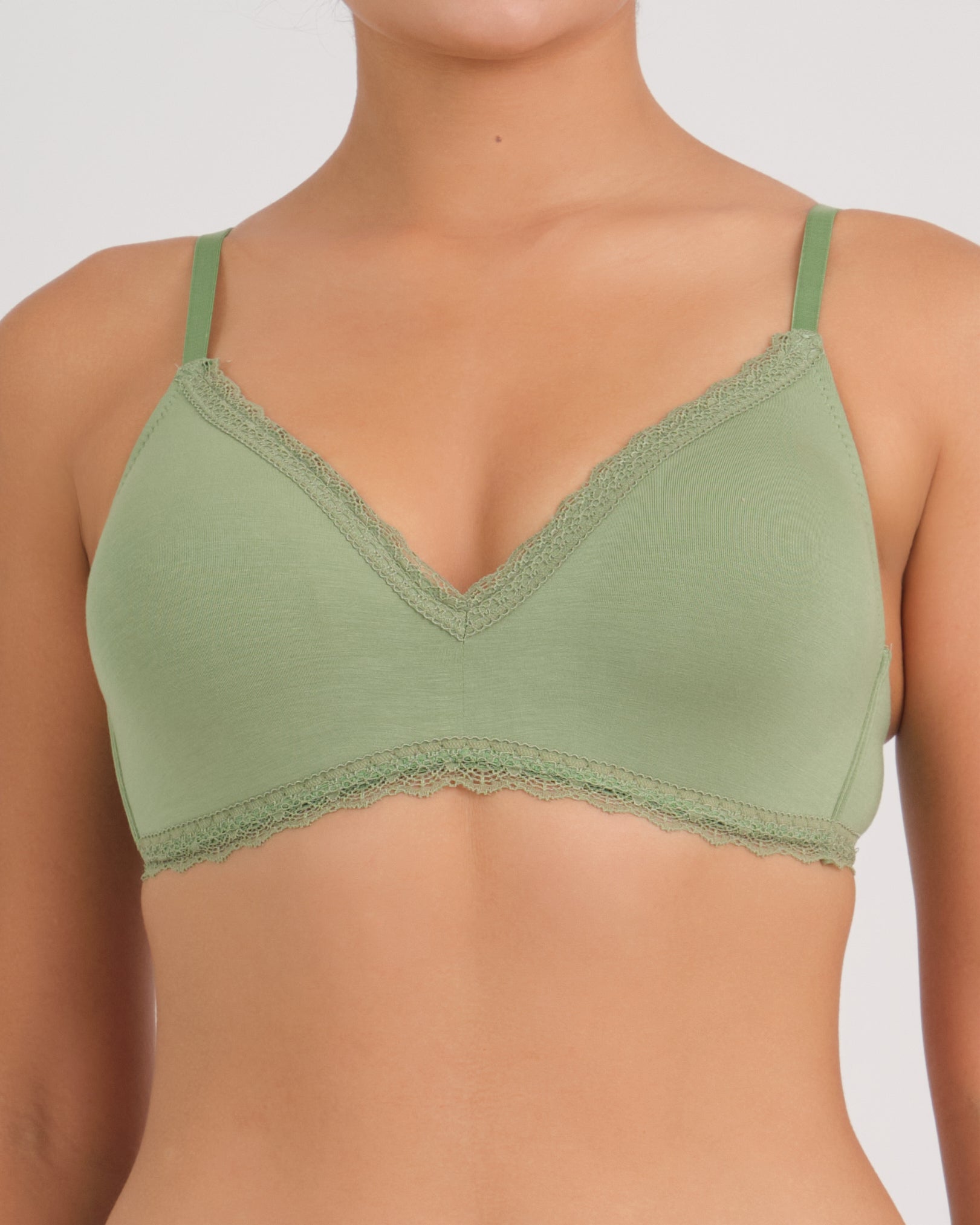 Padded Wireless Bra Lace Trim TRUF FREEN / 34B