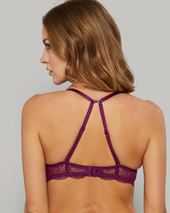 ISLA & EVIE ALL OVER LACE DARK PURPLE DOUBLE PUSHUP BRA DARK PURPLE / 34B