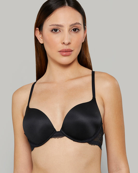 Solid with lace wings JET BLACK-LSI / 34B