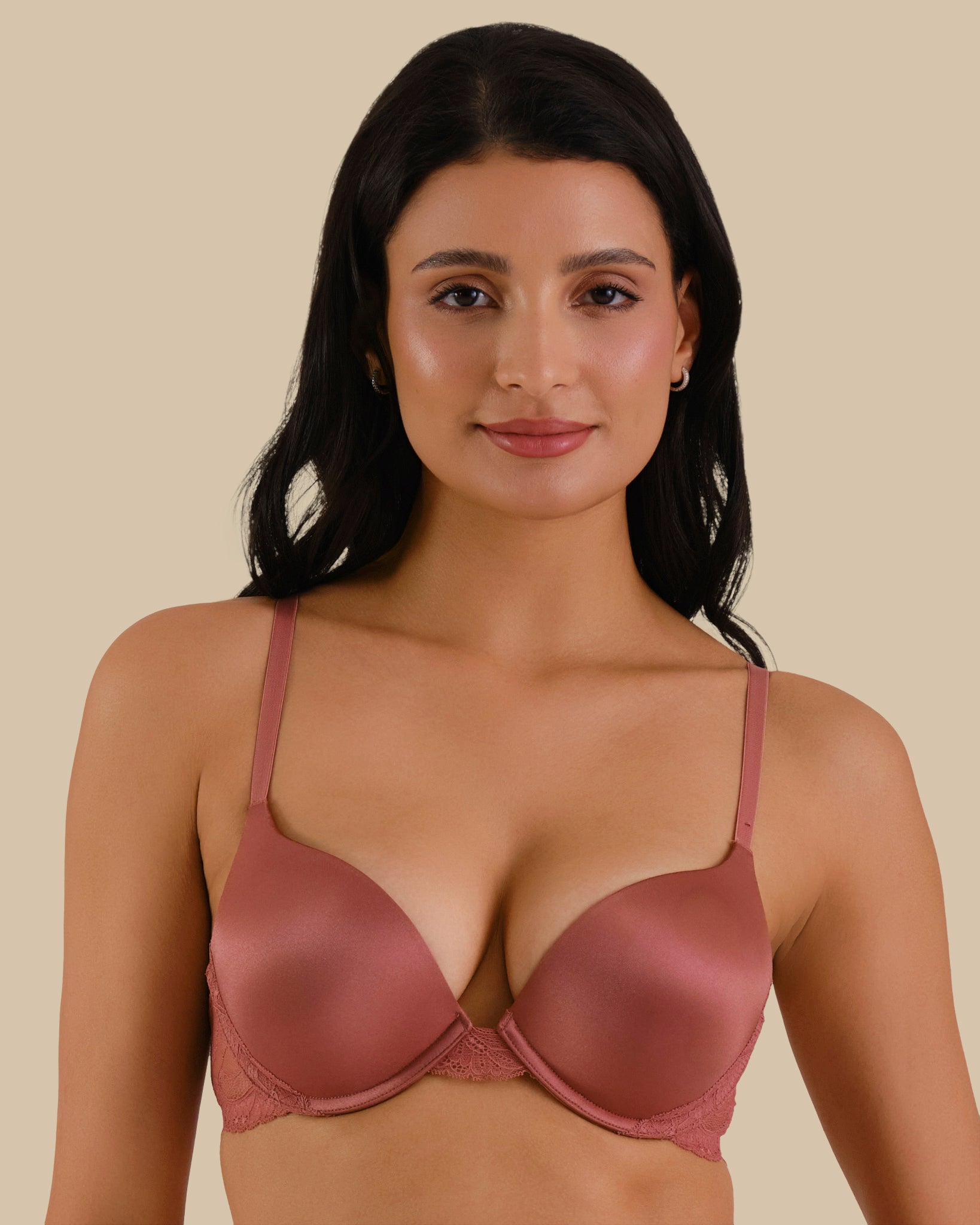 Solid with lace wings WITHERED ROSE-LSI / 34B