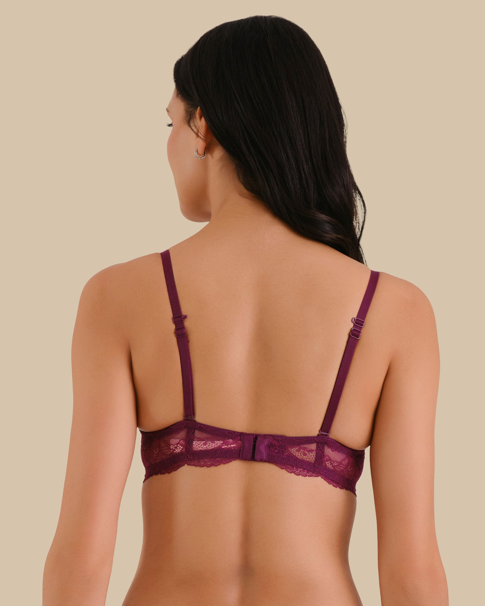 ALL OVER LACE SOFT FOAM DARK PURPLE-LSI / 34B