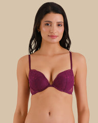 ALL OVER LACE SOFT FOAM DARK PURPLE-LSI / 34B