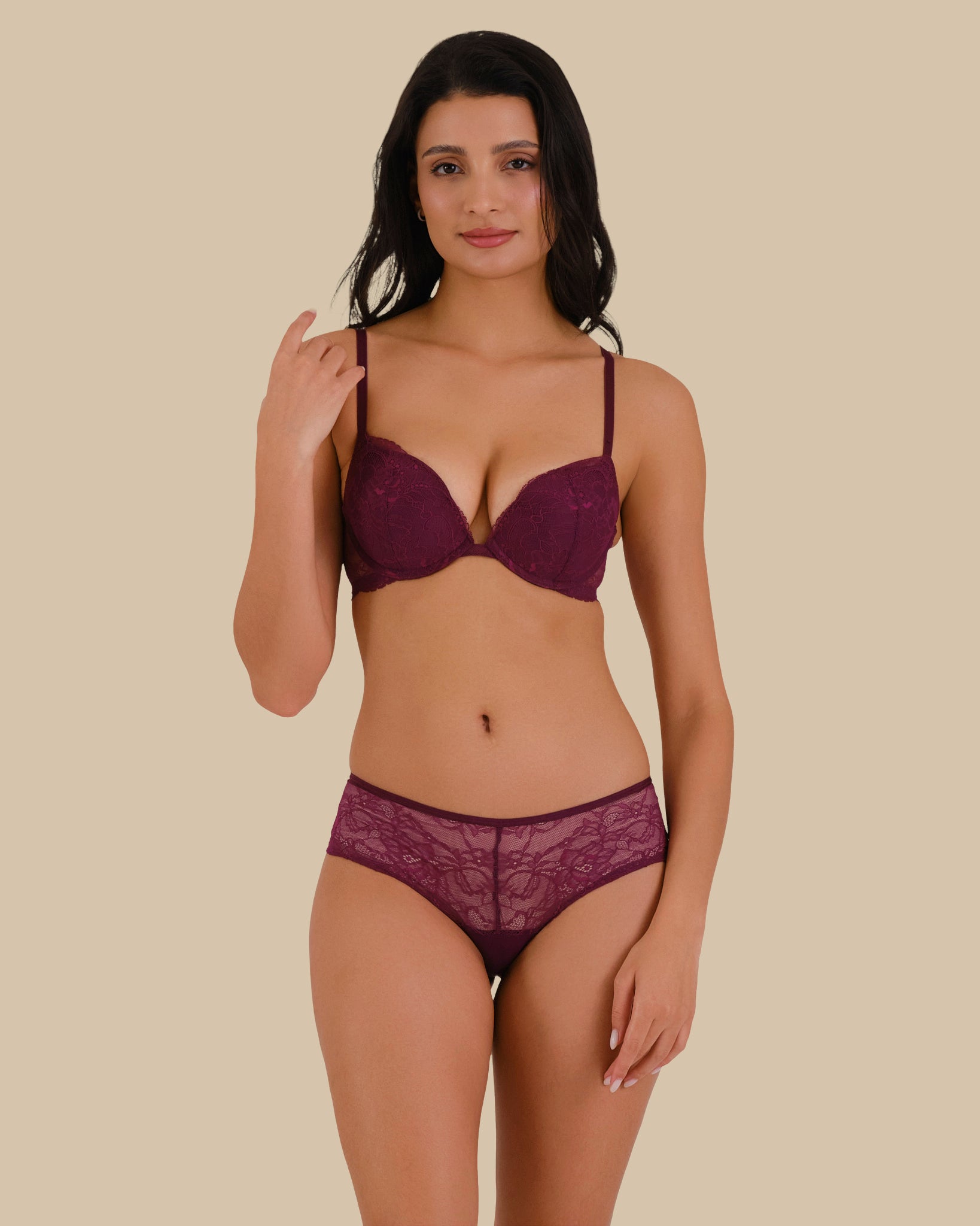 ALL OVER LACE SOFT FOAM DARK PURPLE-LSI / 34B