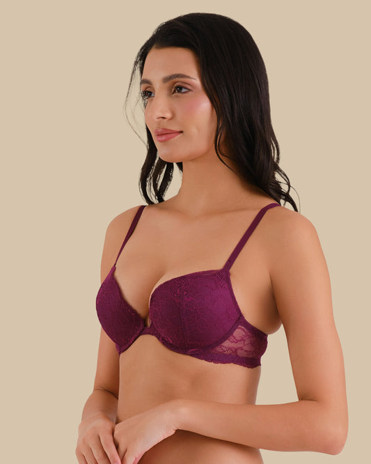 ALL OVER LACE SOFT FOAM DARK PURPLE-LSI / 34B