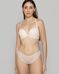 THONG ALL OVER LACE PANTY PEARL BLUSH-LSI / S