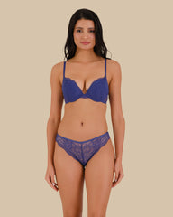 THONG ALL OVER LACE PANTY SKIPPER BLUE-LSI / S