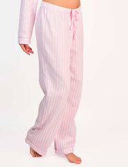 Isla & Evie Holiday Flannel Long Pajama Packs (2 Pack) Pink Lurex Stripe-Lsi / MED