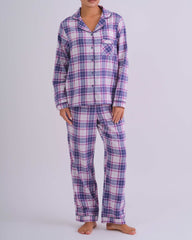 Holiday Flannel Long Pj Packs NAVY/PINK CHECK-LSI / MED