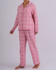 Holiday Flannel Long Pj Packs PINK LUREX CHECK-LSI / MED