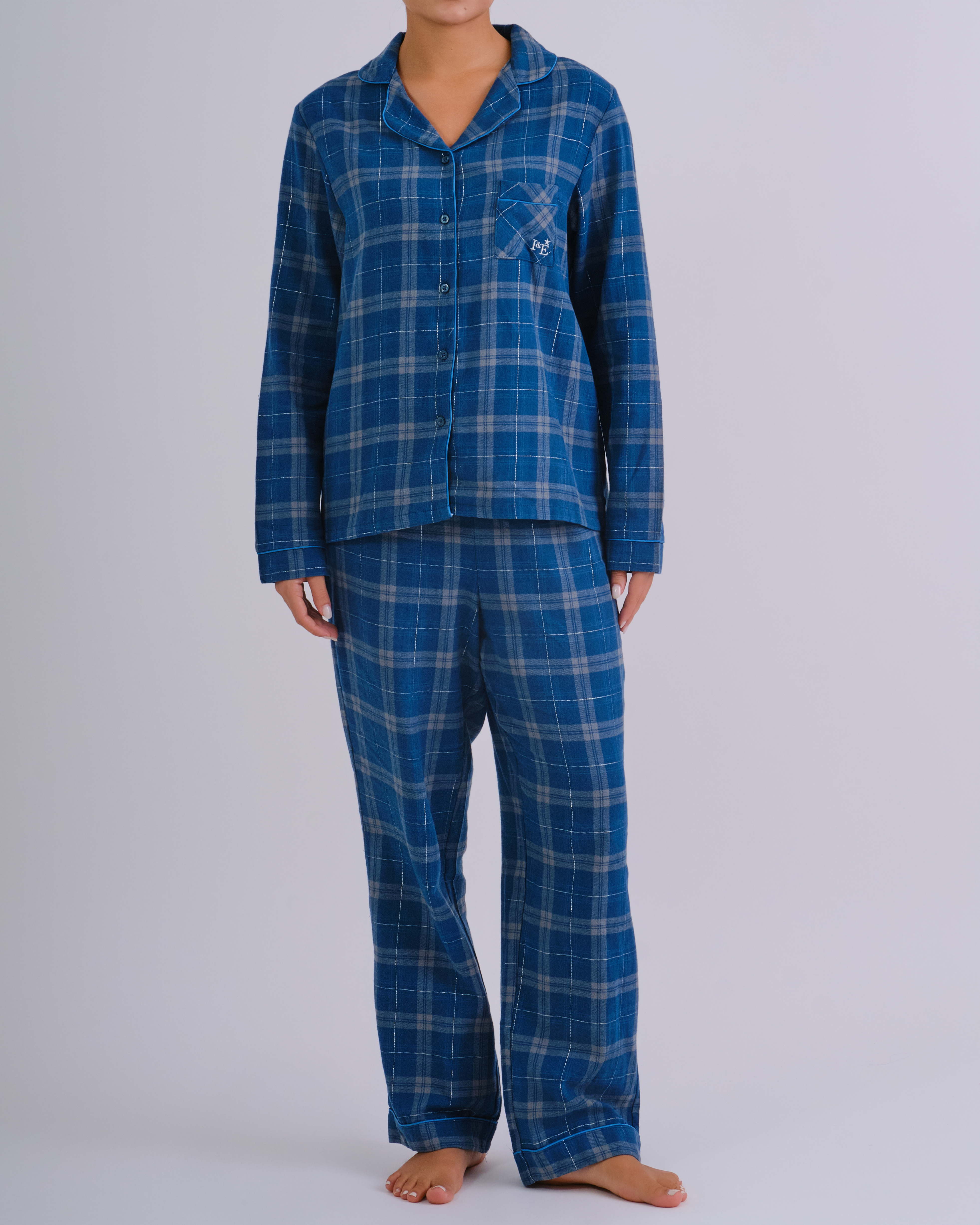 Holiday Flannel Long Pj Packs RED LUREX CHECK-LSI / MED