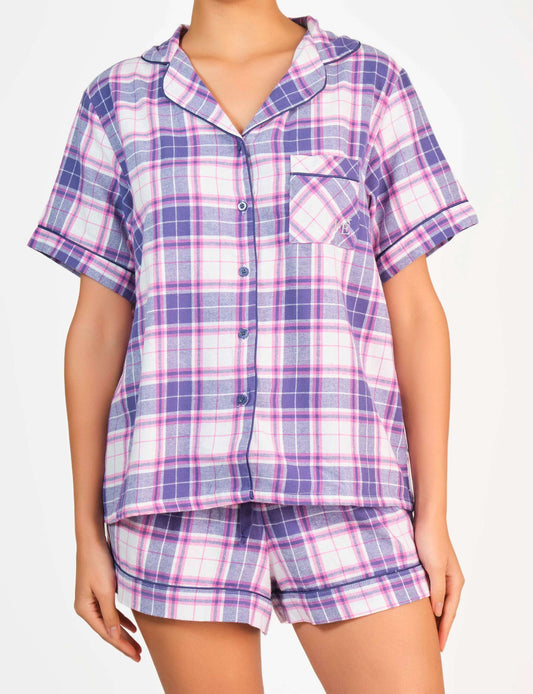 4Nfsl0008-Lsi Navy/Pink Check-Lsi / MED