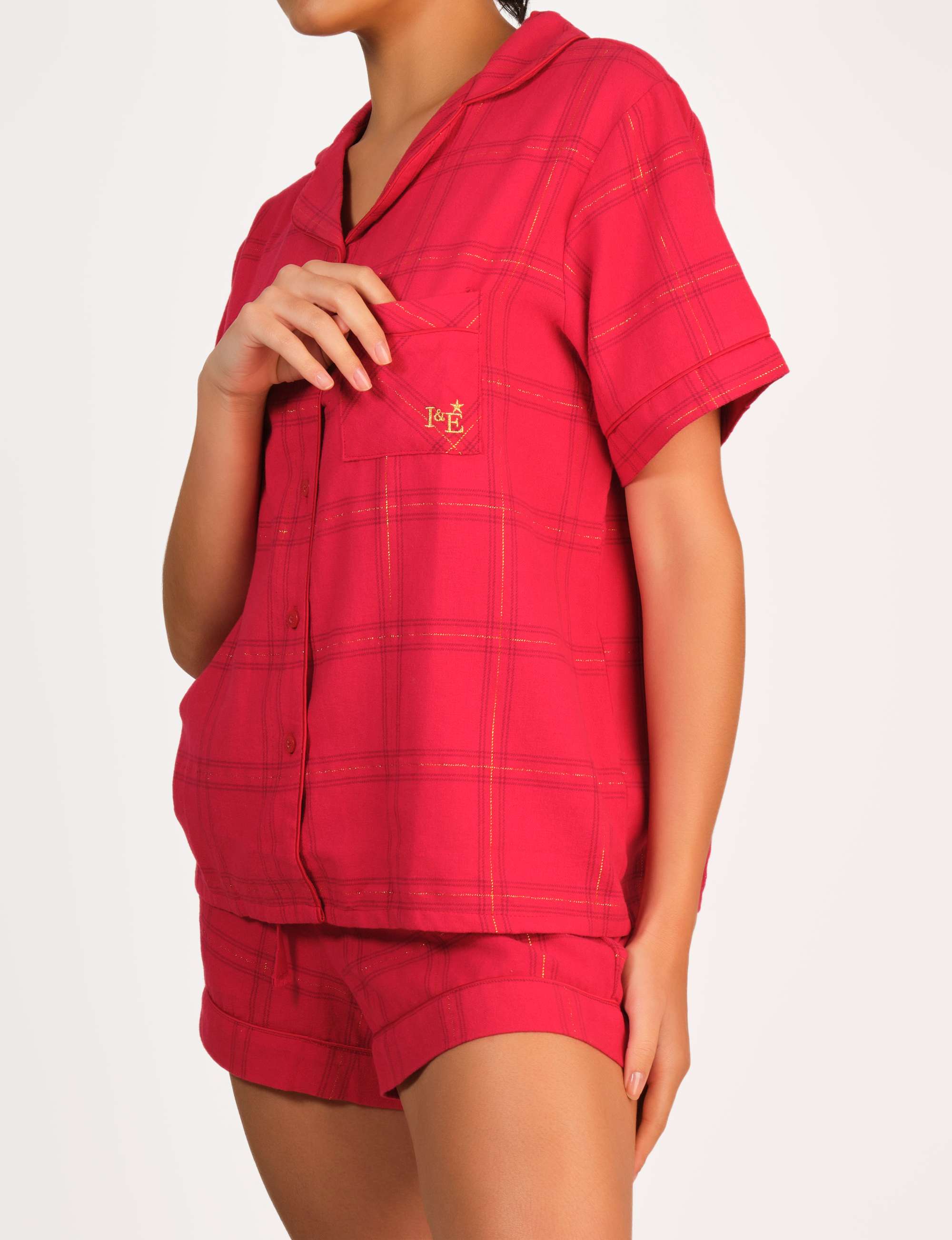 4Nfsl0008-Lsi Red Lurex Check-Lsi / MED