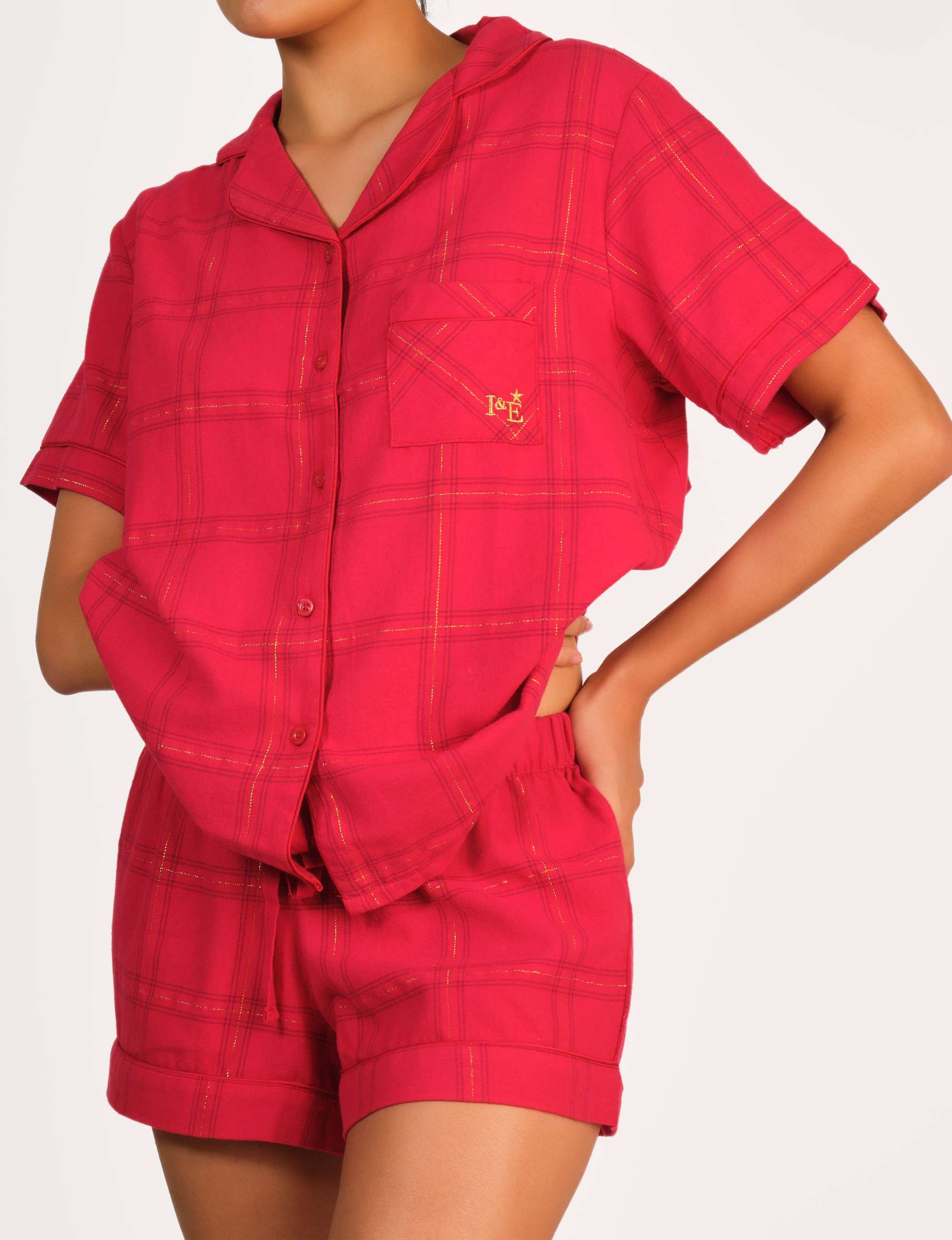 4Nfsl0008-Lsi Red Lurex Check-Lsi / MED