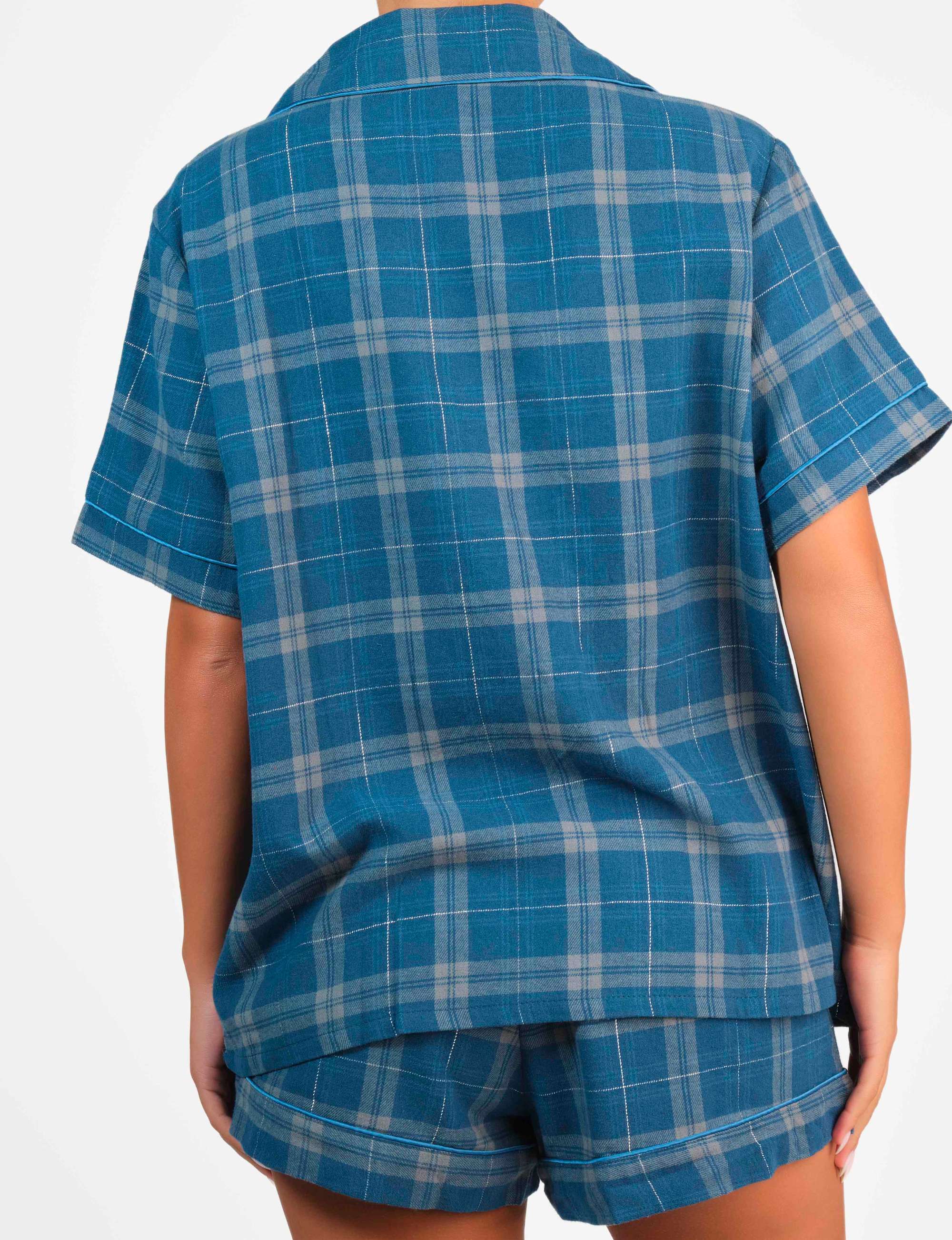 4Nfsl0008-Lsi Teal Lurex Check-Lsi / MED