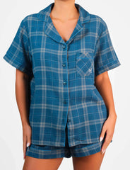 4Nfsl0008-Lsi Teal Lurex Check-Lsi / MED