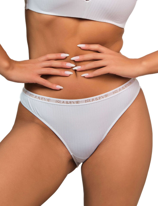 Isla & Evie Trendy Bikini Panties White / MED