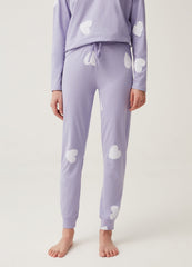 Full-length pyjamas with heart print