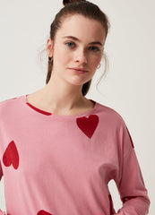 Full-length pyjamas with heart print