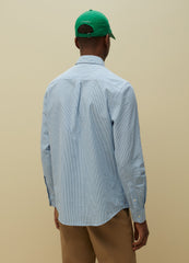 PIOMBO regular-fit seersucker shirt